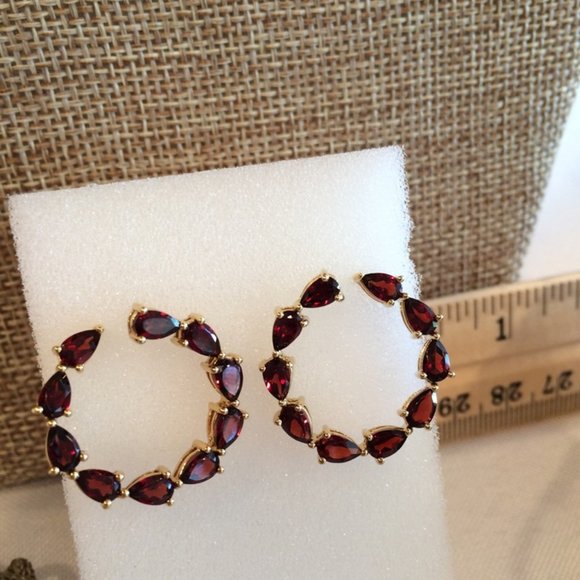 New Garnet Front Hoops YG - Picture 6 of 11